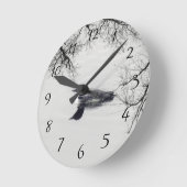 Gemeinsame Loon-Swims im Winter im Nordsee Runde Wanduhr (Winkel)