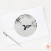 Gemeinsame Loon-Swims im Winter im Nordsee Runder Aufkleber (Umschlag)