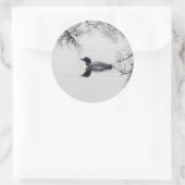 Gemeinsame Loon-Swims im Winter im Nordsee Runder Aufkleber (Tasche)