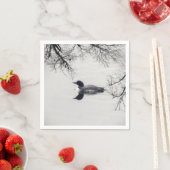 Gemeinsame Loon-Swims im Winter im Nordsee Serviette (Beispiel)