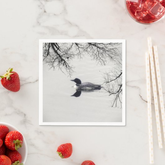 Gemeinsame Loon-Swims im Winter im Nordsee Serviette (Beispiel)