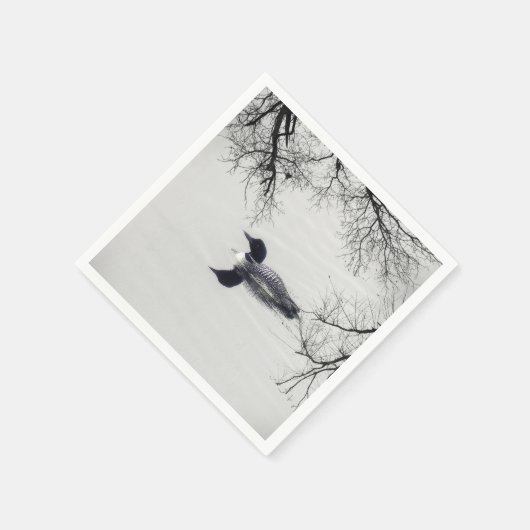 Gemeinsame Loon-Swims im Winter im Nordsee Serviette (Ecke)