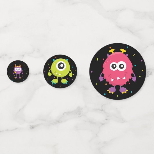 Gemeinsame Monster-Geburtstagspartei Konfetti (Rückseiten)