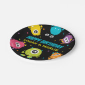 Gemeinsame Monster-Geburtstagspartei Pappteller (Schrägansicht)