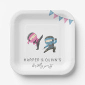 Gemeinsame Ninja-Party-Teller Pappteller (Vorderseite)