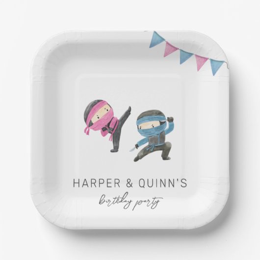 Gemeinsame Ninja-Party-Teller Pappteller (Vorderseite)