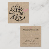 Gemeinsame Nutzung der Liebe brauner kraftschwarze Empfehlungskarte (Vorne/Hinten)