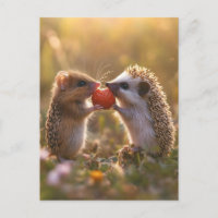 Gemeinsame Nutzung einer Erdbeere - Adorable Igel