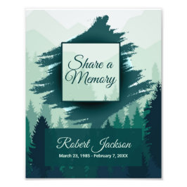 Gemeinsame Nutzung grüner Waldstäbe, die das Leben Fotodruck