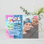 Gemeinsame Pool-Party Einladung (Stehend Vorderseite)