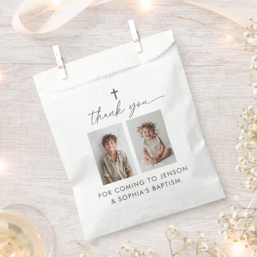 Gemeinsame Taufe 2 Foto Geschenktütchen (Ausgeschnitten)