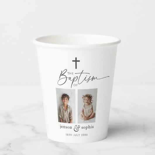Gemeinsame Taufe 2 Foto Pappbecher (Vorderseite)