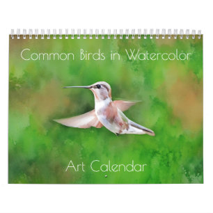 Gemeinsame Vögel im Aquarellkunstkalender Kalender