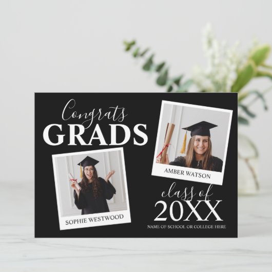 Gemeinsamer Abschluss | 2 Foto Einladung (Stehend Vorderseite)