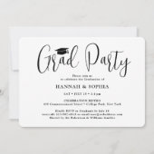 Gemeinsamer Abschluss Modernes Foto für Absolvente Einladung (Rückseite)