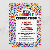 Gemeinsamer DoppelGeburtstag Einladung (Vorne/Hinten)