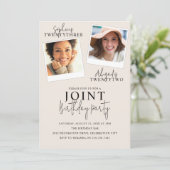 Gemeinsamer Geburtstag | 2 Foto Einladung (Stehend Vorderseite)