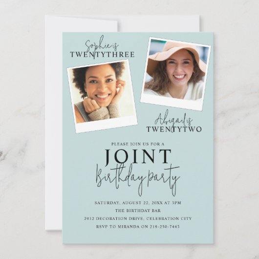 Gemeinsamer Geburtstag | 2 Foto Einladung (Vorderseite)