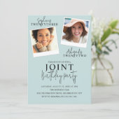 Gemeinsamer Geburtstag | 2 Foto Einladung (Stehend Vorderseite)