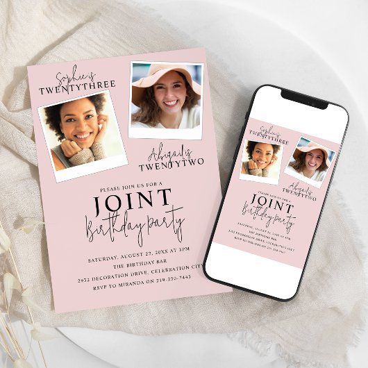 Gemeinsamer Geburtstag | 2 Foto Einladung