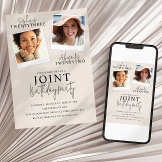 Gemeinsamer Geburtstag | 2 Foto Einladung