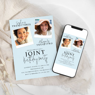 Gemeinsamer Geburtstag   2 Foto-Einladung Einladung