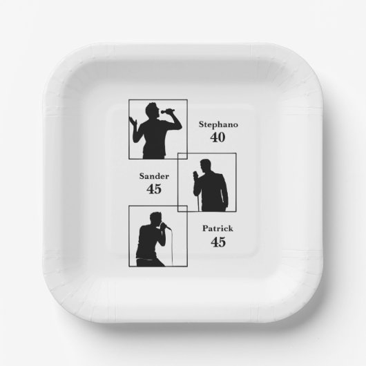 Gemeinsamer Geburtstag Dreifacher Spaß Minimalisti Pappteller (Vorderseite)