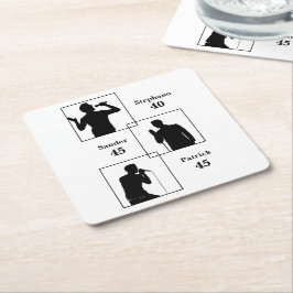 Gemeinsamer Geburtstag Dreifacher Spaß Minimalisti Rechteckiger Pappuntersetzer