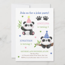 Gemeinsamer Geburtstag von Panda-Junge und -Mädche