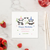 Gemeinsamer Geburtstag von Panda-Junge und -Mädche Serviette (Beispiel)
