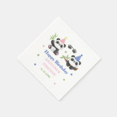 Gemeinsamer Geburtstag von Panda-Junge und -Mädche Serviette (Ecke)
