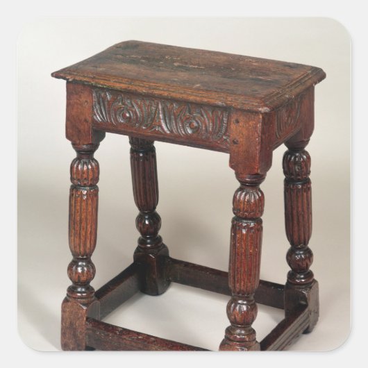 gemeinsamer Hocker Quadratischer Aufkleber (Vorderseite)