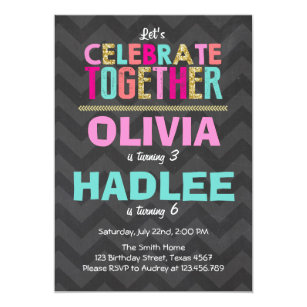 Doppelgeburtstag Einladungen Zazzlede