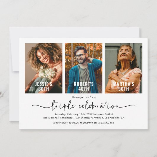 Gemeinsames Foto Geburtstag 3 Einladung (Vorderseite)