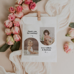 Gemeinsames Geburtstagspapier mit doppeltem Foto Geschenktütchen