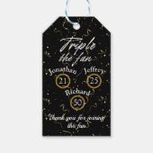 Gemeinsames Geburtstagtriple Der Spaß Geschenkanhänger (Vorderseite)