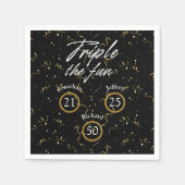 Gemeinsames Geburtstagtriple Der Spaß Serviette (Vorderseite)