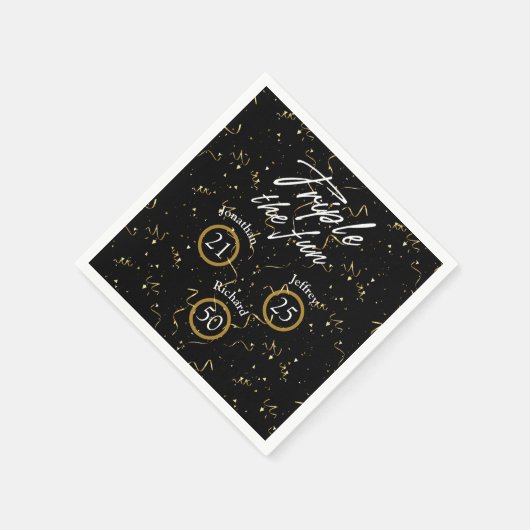 Gemeinsames Geburtstagtriple Der Spaß Serviette (Ecke)