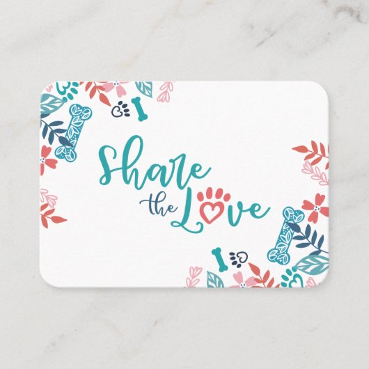 Gemeinsames Muster der Liebe Blumen und Blätter Empfehlungskarte (Vorderseite)