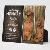 Gemeinsames Pet-Memorial 2-Foto Fotoplatte (Seite)