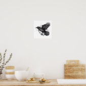 Gemeinsames raven Crow Black Mysic Norly Flying De Poster (Küche)