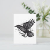 Gemeinsames raven Crow Black Mysic Norly Flying De Postkarte (Stehend Vorderseite)