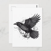 Gemeinsames raven Crow Black Mysic Norly Flying De Postkarte (Vorne/Hinten)