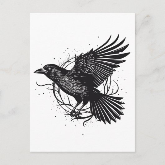 Gemeinsames raven Crow Black Mysic Norly Flying De Postkarte (Vorderseite)