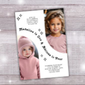 Gemeinsames Sibling Portrait Foto Minimaler Arch G Einladung