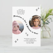 Gemeinsames Sickerportrait Foto Minimal Boho Gebur Einladung (Stehend Vorderseite)