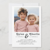 Gemeinsames Sickerportrait Foto Minimal Boho Gebur Einladung (Vorderseite)