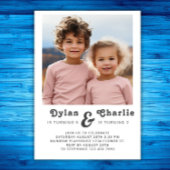 Gemeinsames Sickerportrait Foto Minimal Boho Gebur Einladung