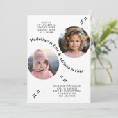 Gemeinsames Sickerportrait Foto Minimal Boho Gebur Einladung (Stehend Vorderseite)
