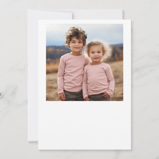 Gemeinsames Sickerportrait Foto Minimal Boho Gebur Einladung (Rückseite)